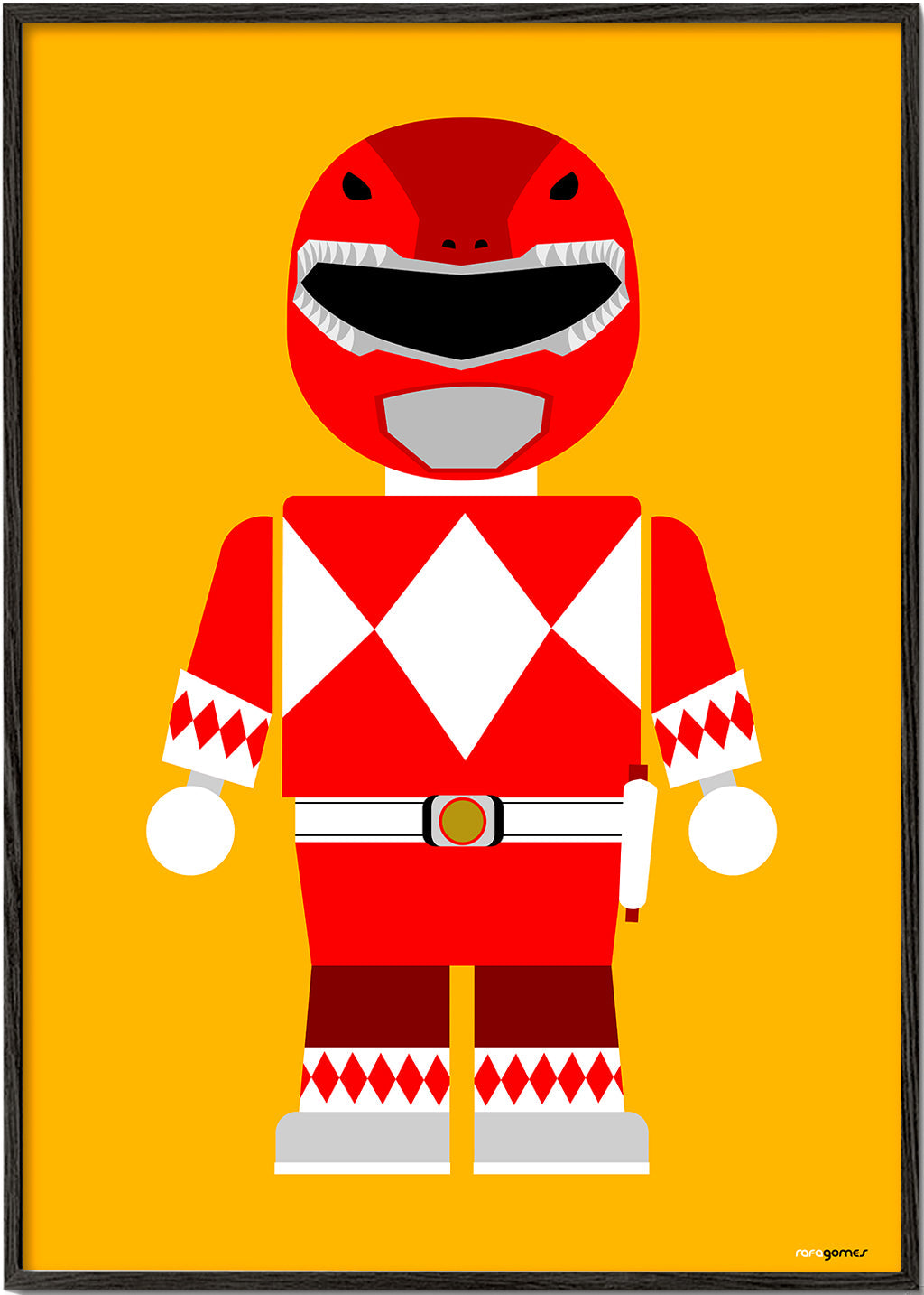 Kinderposter Rode Power Ranger speelgoed
