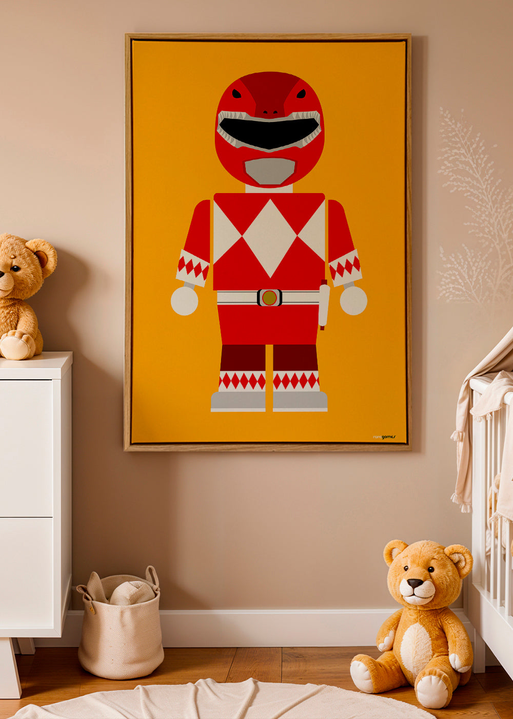 Kinderposter Rode Power Ranger speelgoed