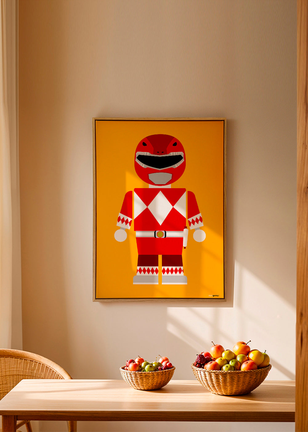 Kinderposter Rode Power Ranger speelgoed