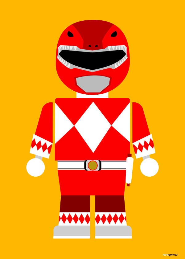 Kinderposter Rode Power Ranger speelgoed