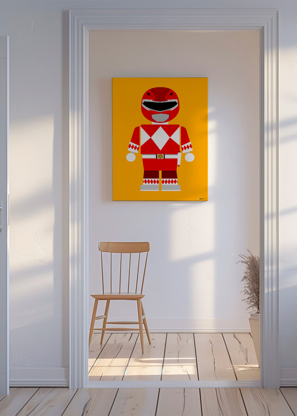 Kinderposter Rode Power Ranger speelgoed
