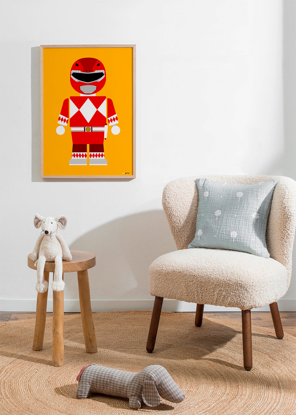 Kinderposter Rode Power Ranger speelgoed