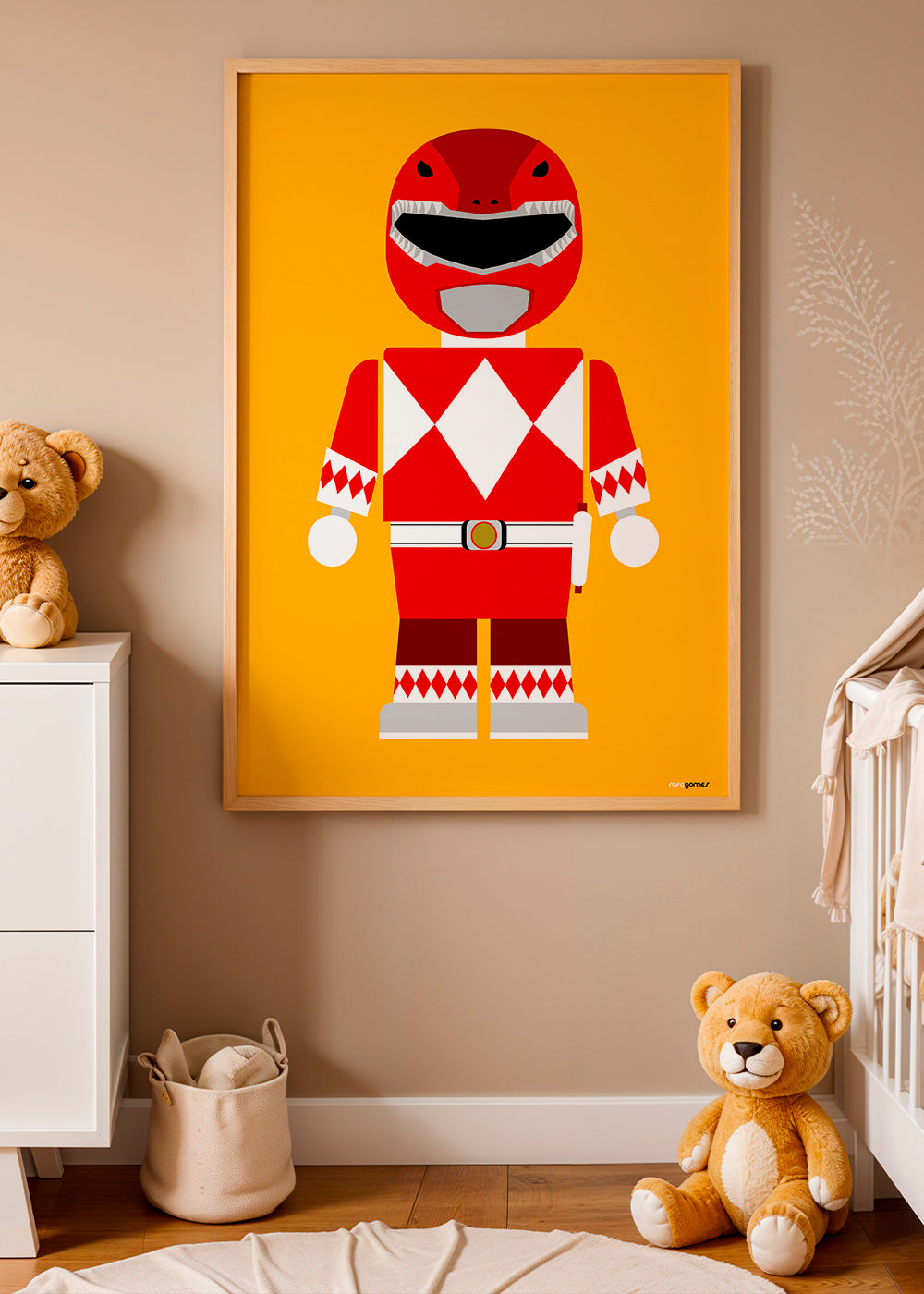 Kinderposter Rode Power Ranger speelgoed