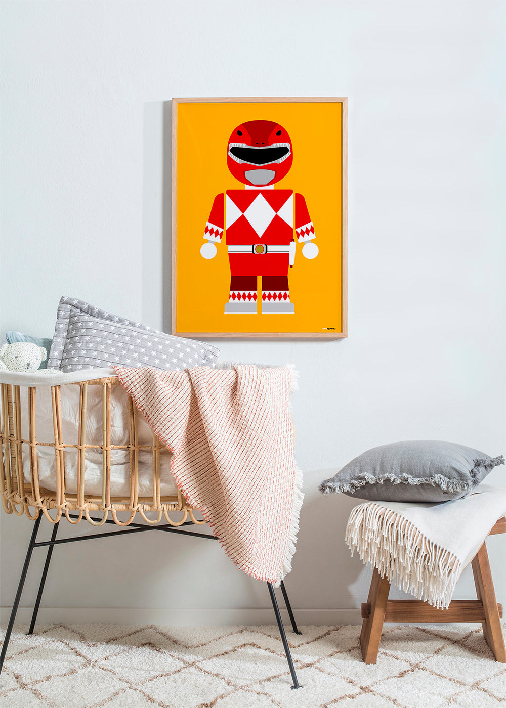 Kinderposter Rode Power Ranger speelgoed