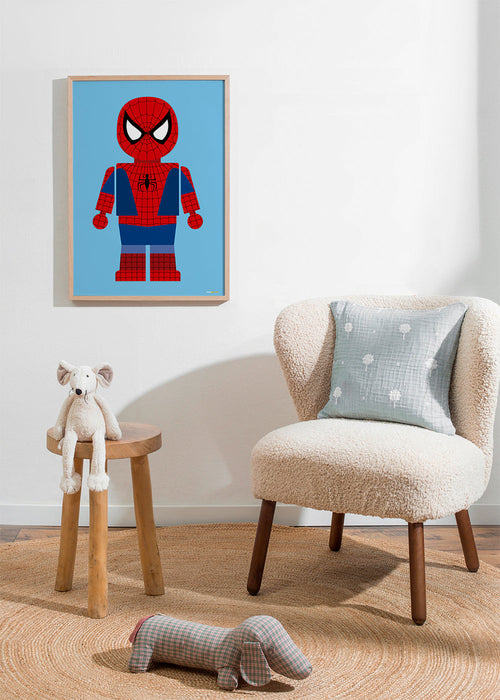 Kinderposter superheld speelgoedfiguur