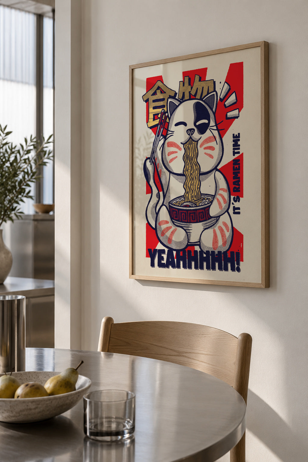 It's Ramen Time - Framed poster in an interior