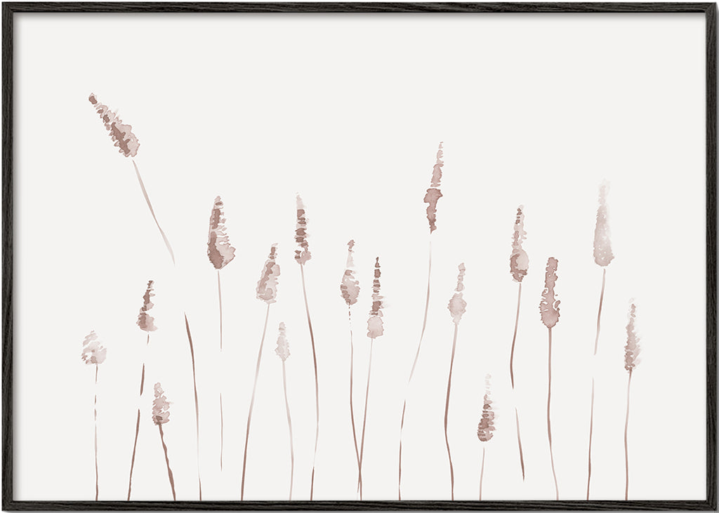Botanische poster met tere wilde aren
