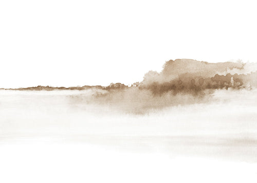 Sepia aquarel landschap