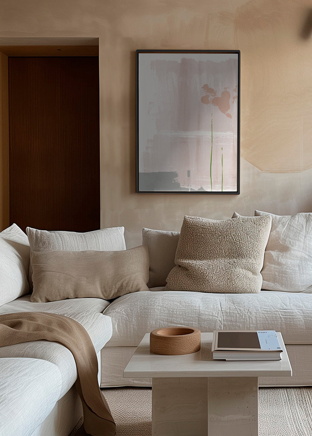 Soft pink abstract painting