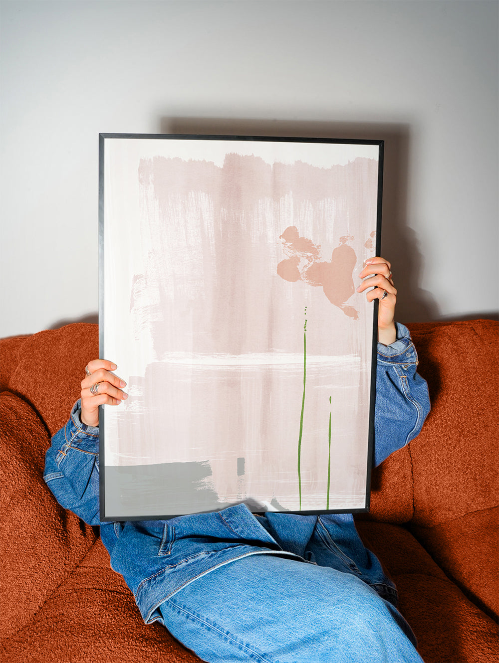 Soft pink abstract painting