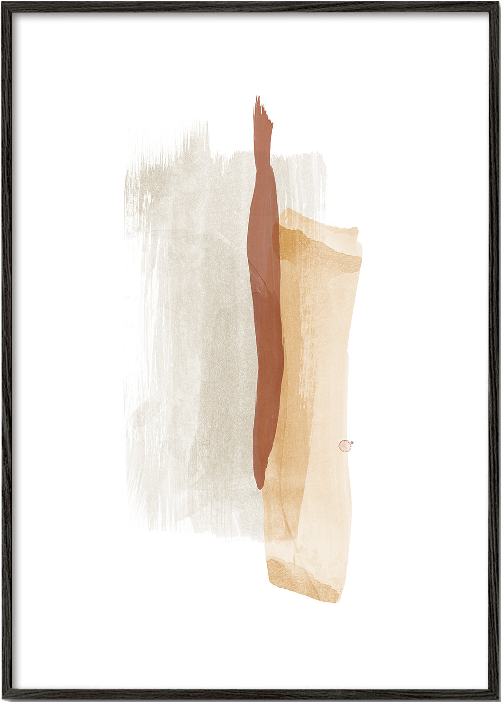 Abstracte kunst met warme penseelstreken verticaal