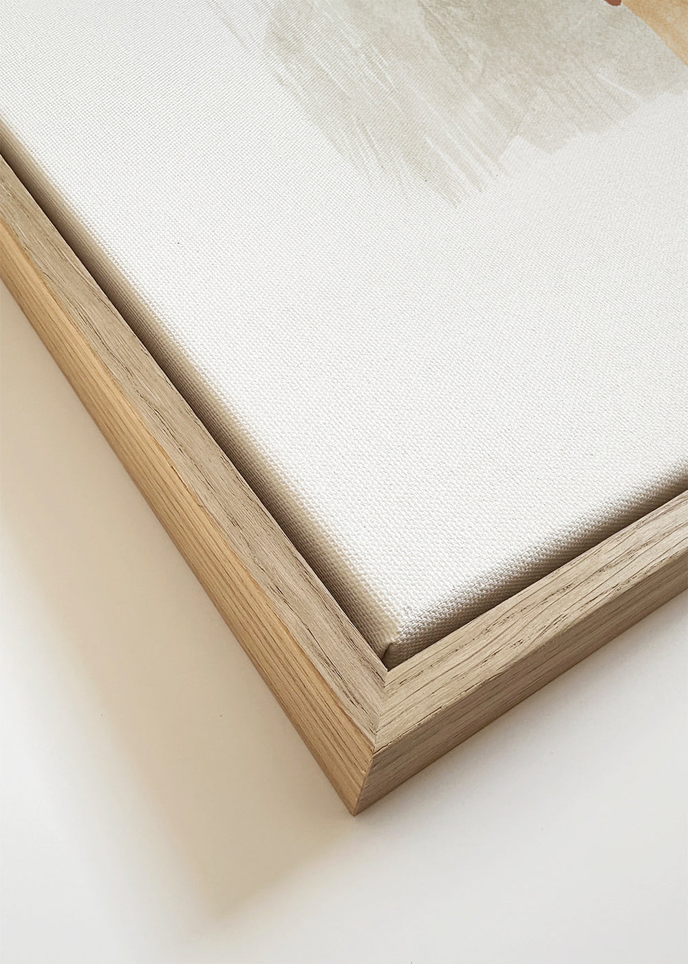 Abstracte kunst met warme penseelstreken verticaal
