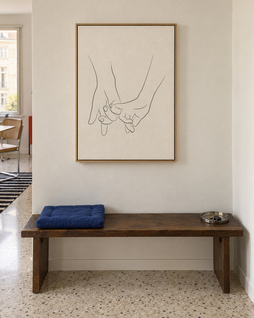 Hands - Pink promise - Framed canvas in an interior