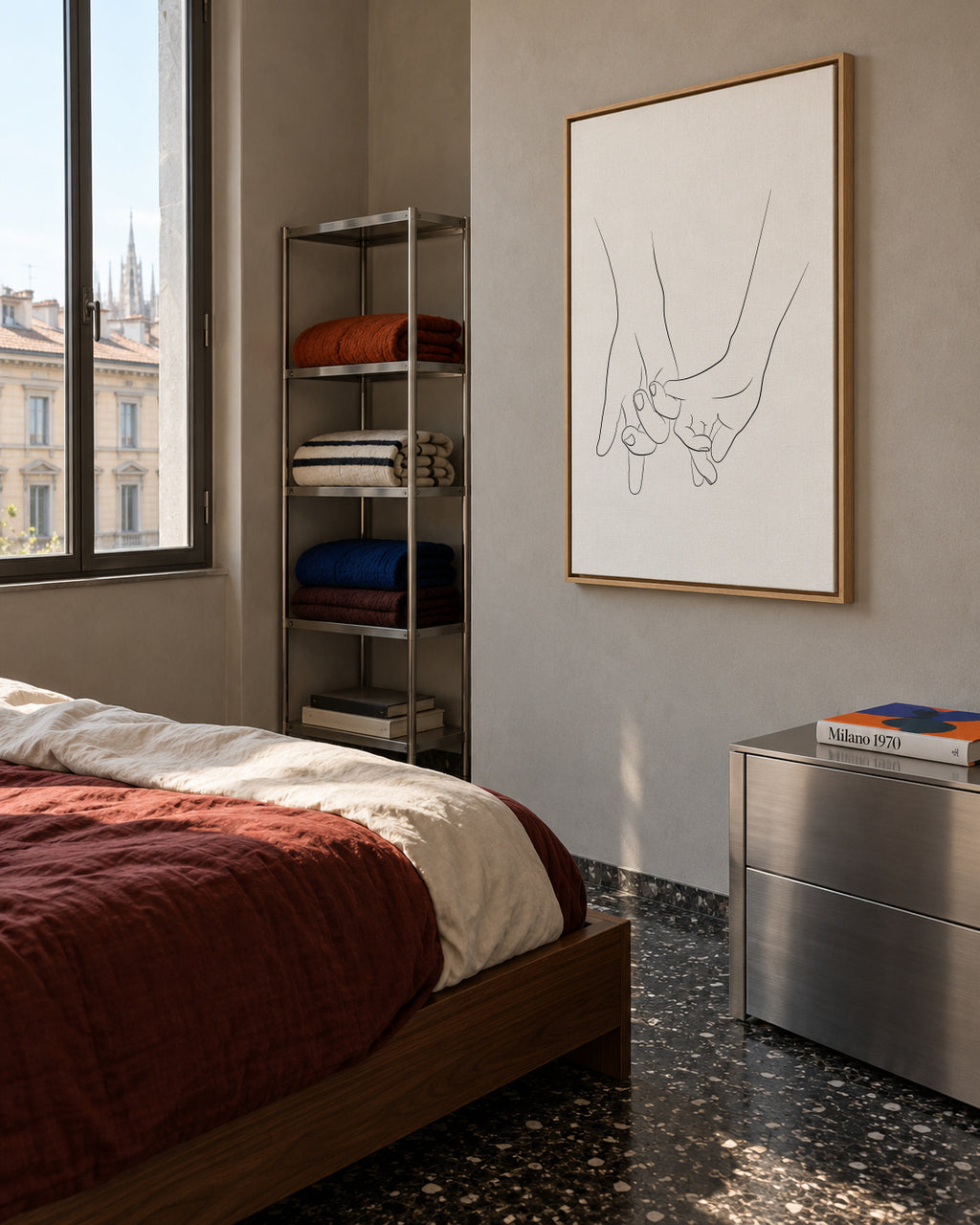 Hands - Pink promise - Framed canvas in an interior