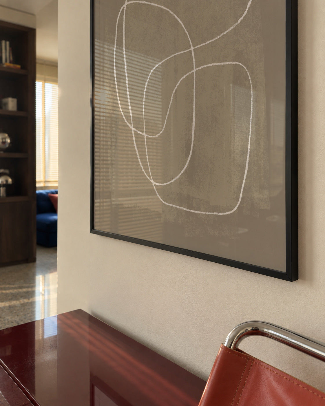 Pencil scribble Nº2 - Framed poster in an interior