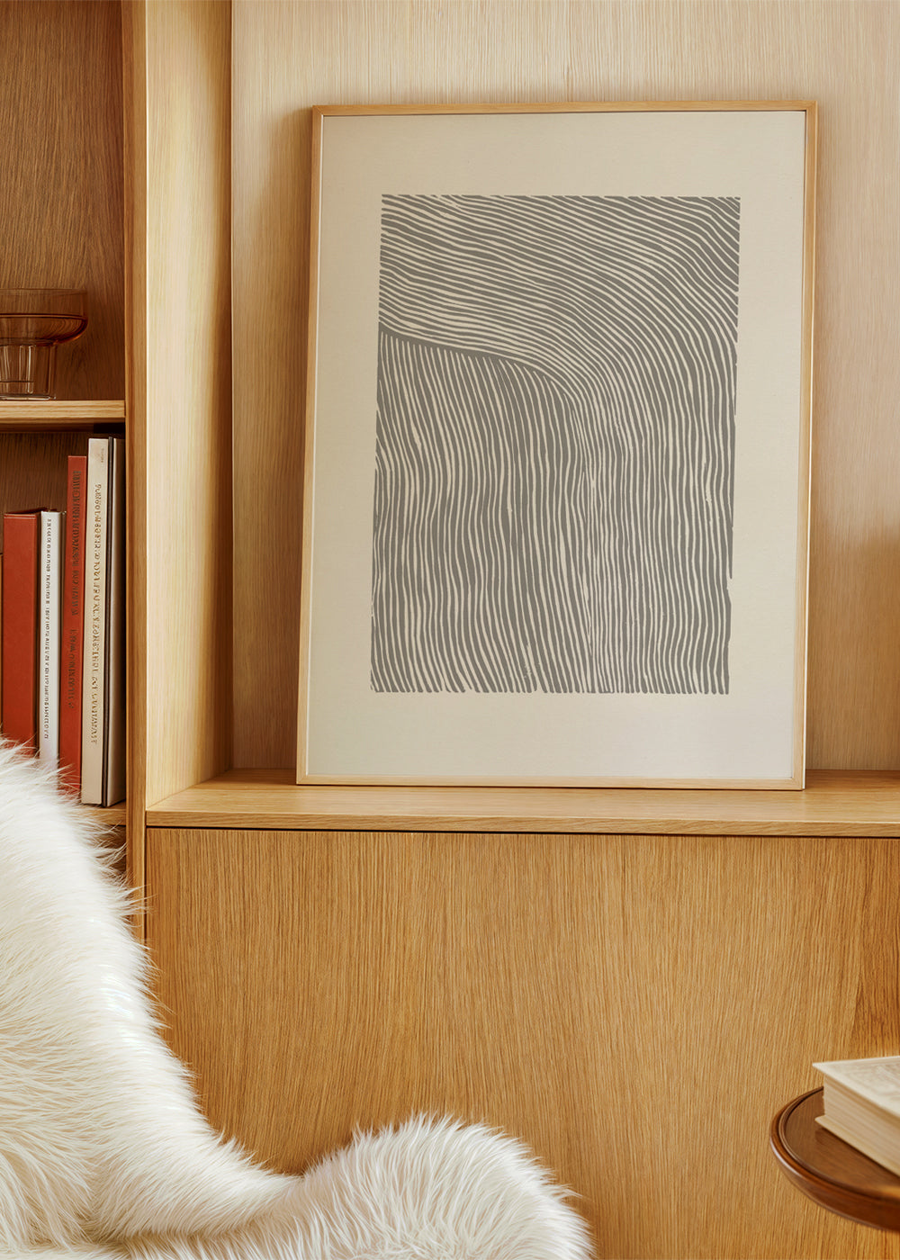 Minimalistische poster met golvende lijnen