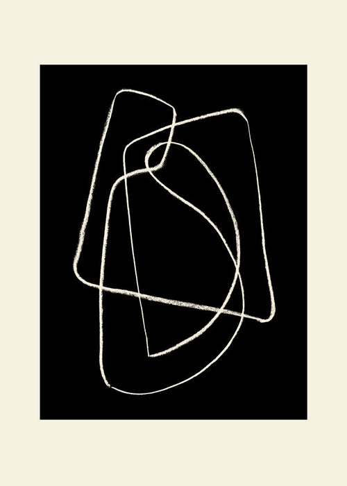 Zwart-wit kunst met abstracte lijnschets