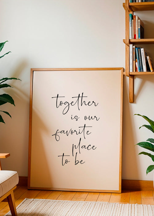 Minimalistisch design typografische quote 'Together' verticaal