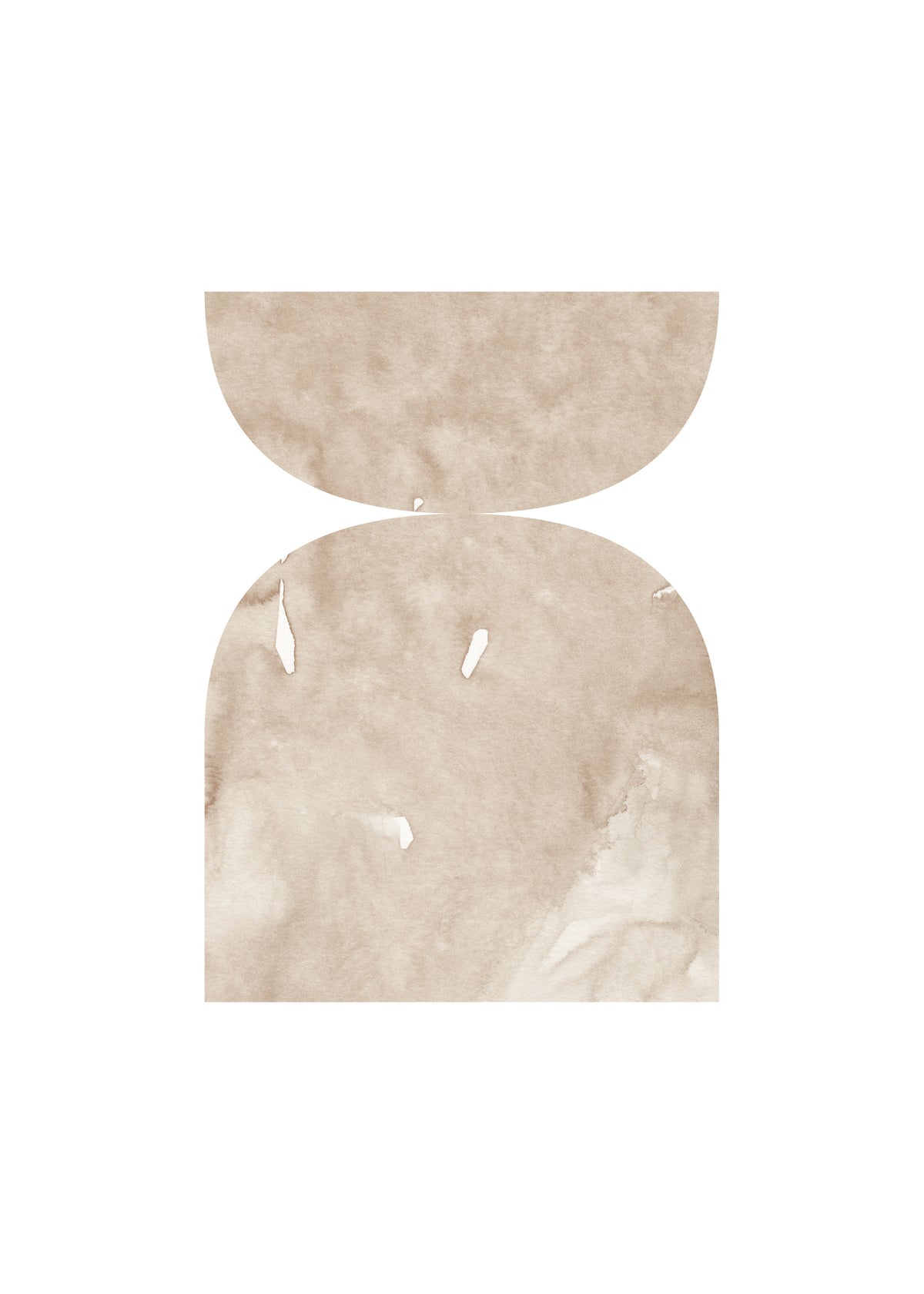Watercolor shapes Nº1 - beige tones - Unframed art print