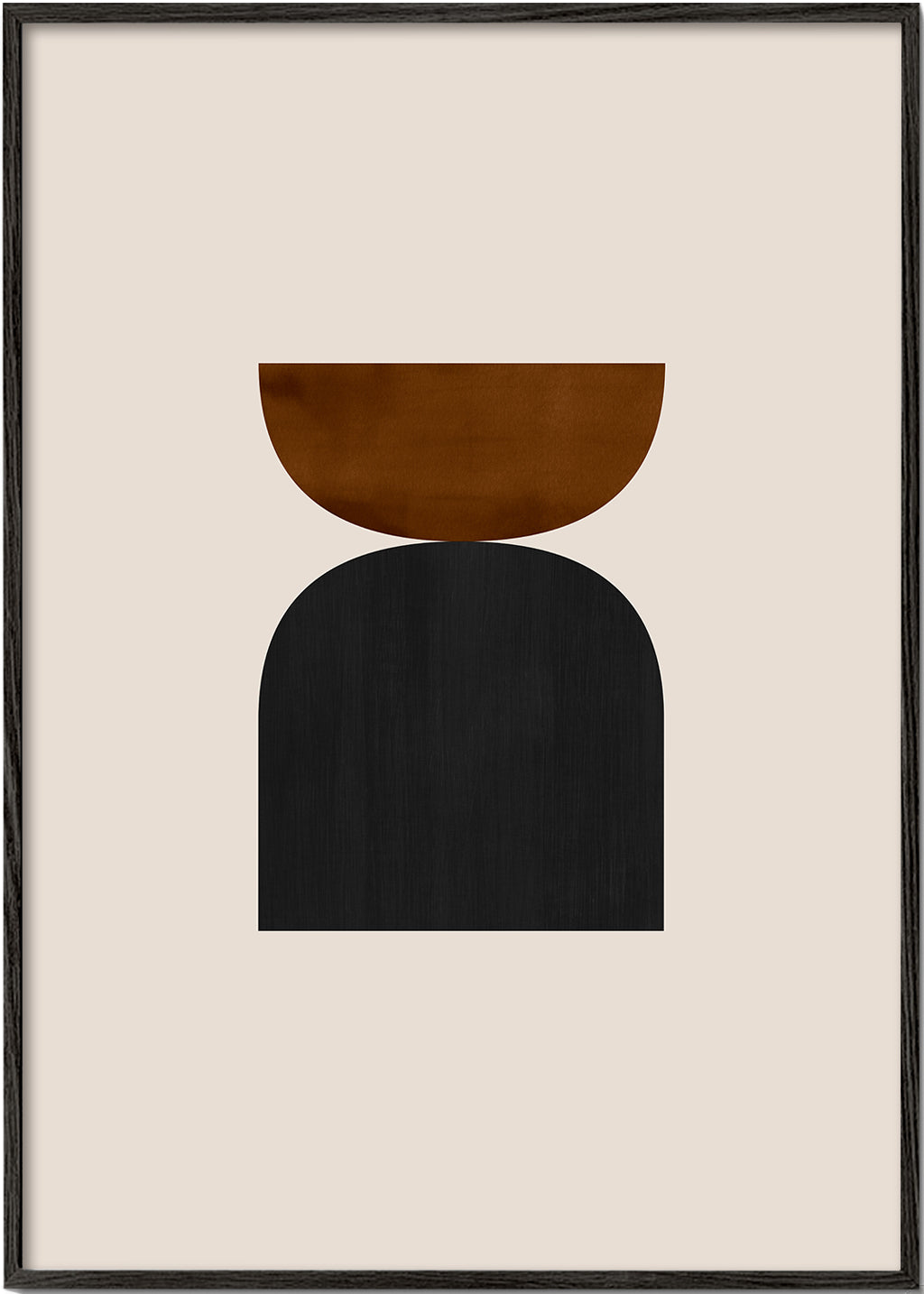 Geometrische poster met minimalistische bruine en zwarte vormen