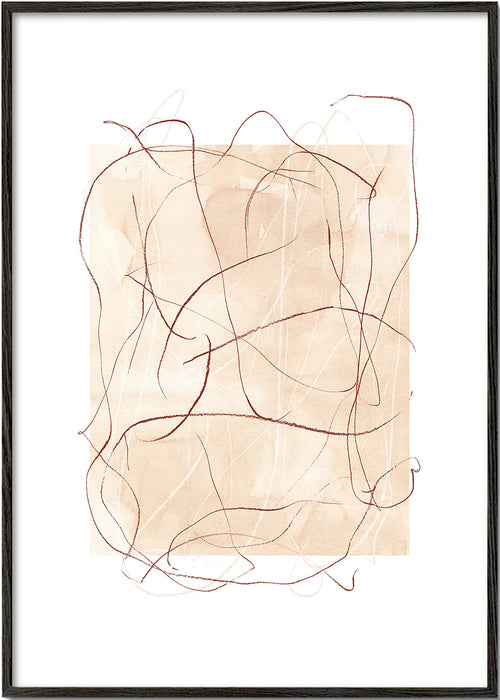 Abstract kunstwerk terra met losse lijnen