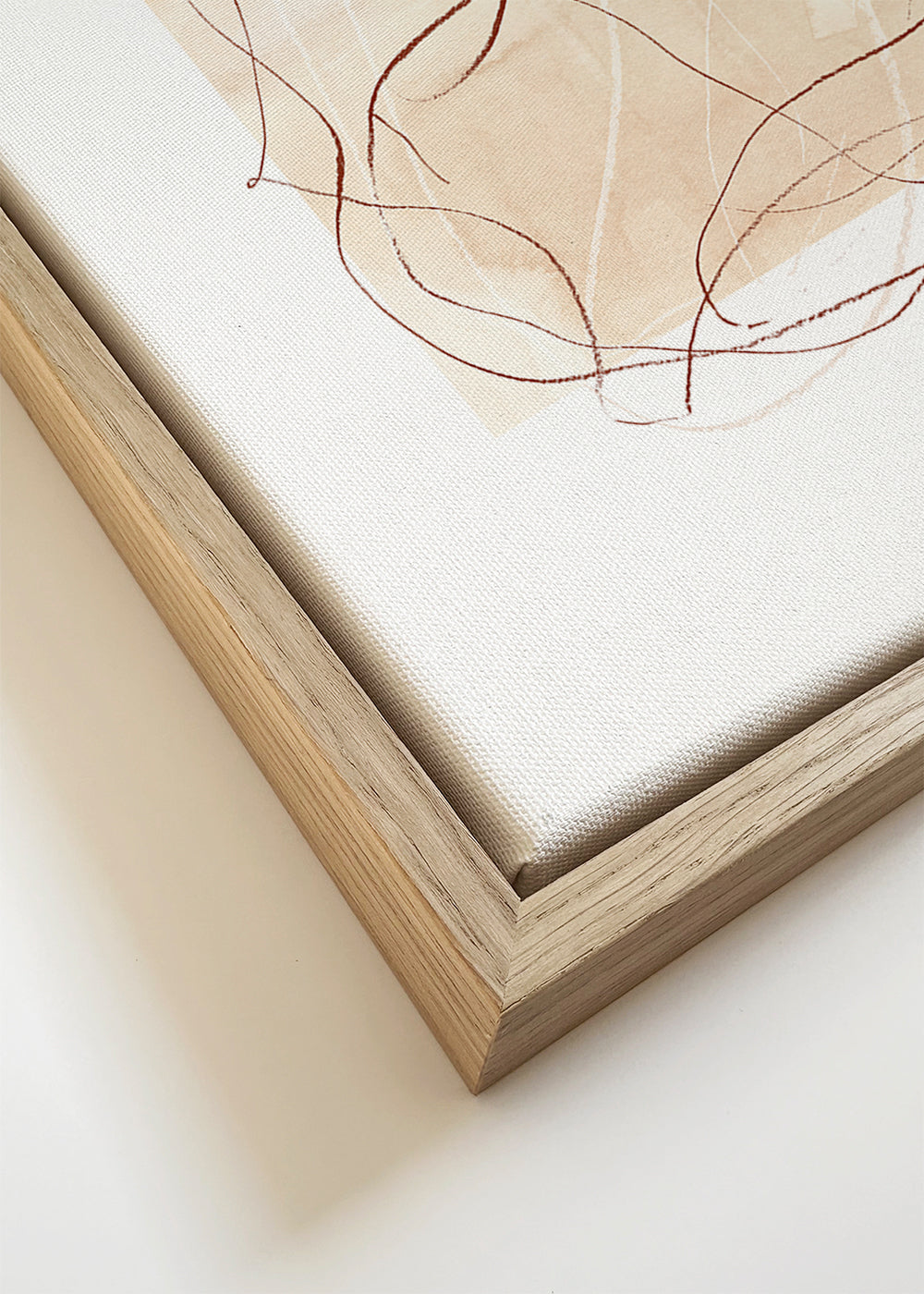 Abstract kunstwerk terra met losse lijnen
