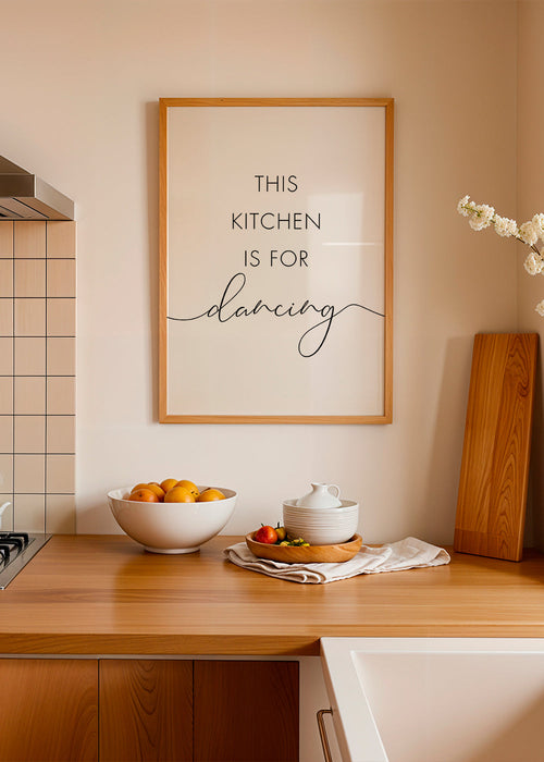 Keuken kunst met typografische tekst en kalligrafische touch