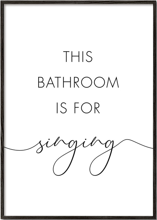Minimalistische poster met badkamertekst