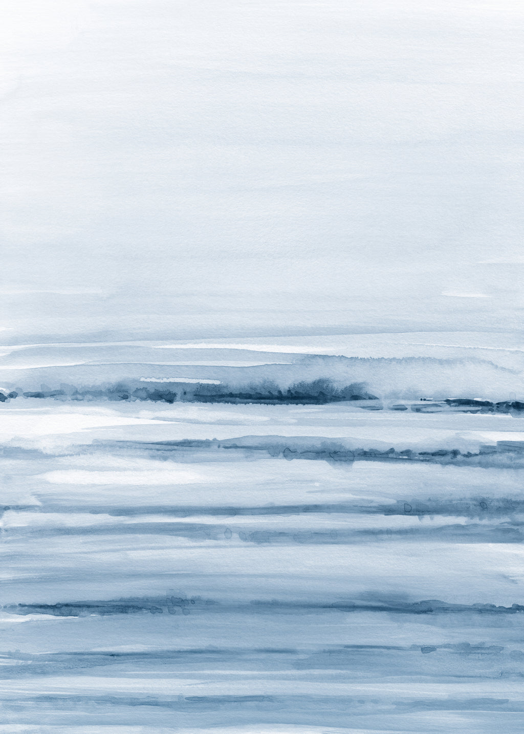 Watercolor landscape N 45 Indigo Blue - Unframed art print