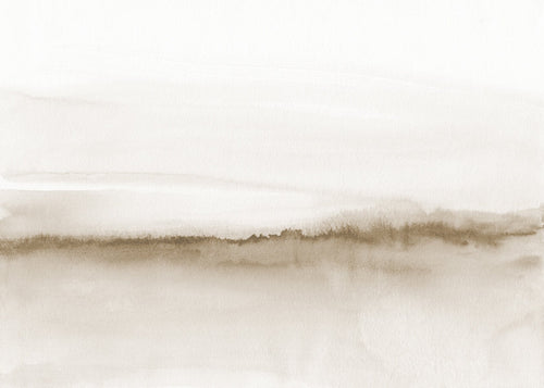 Beige aquarel landschap met minimalistische toets
