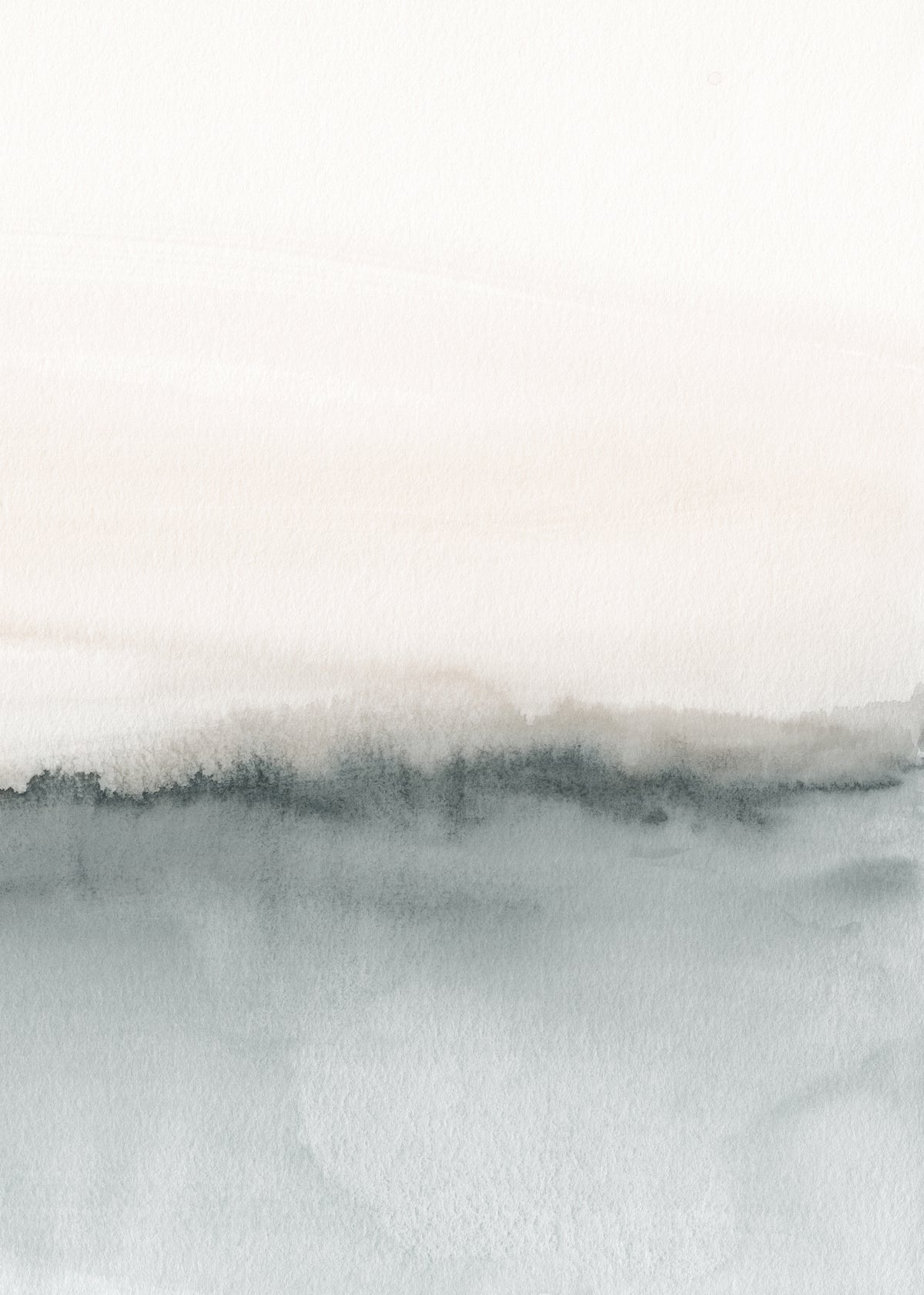 Watercolor landscape N 46 Soft coral & Gray 2/2 - Unframed art print