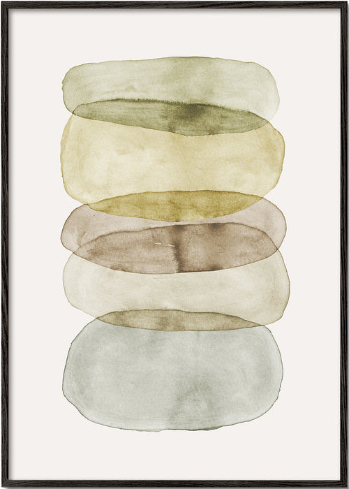 Abstract kunst opgestapelde aquarel