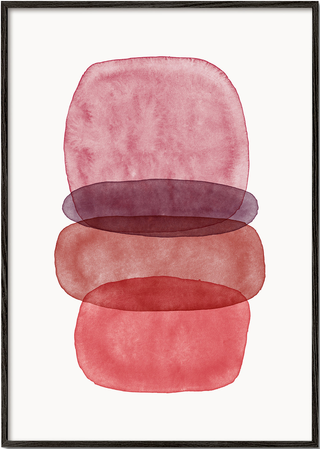Abstract aquarel vormen in bordeaux