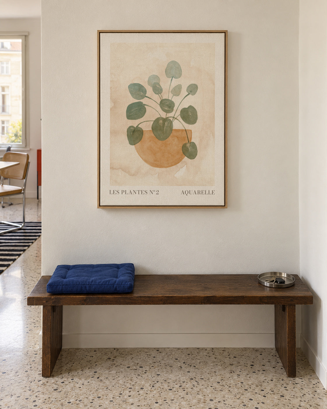 Les plantes Nº2 - Framed canvas in an interior