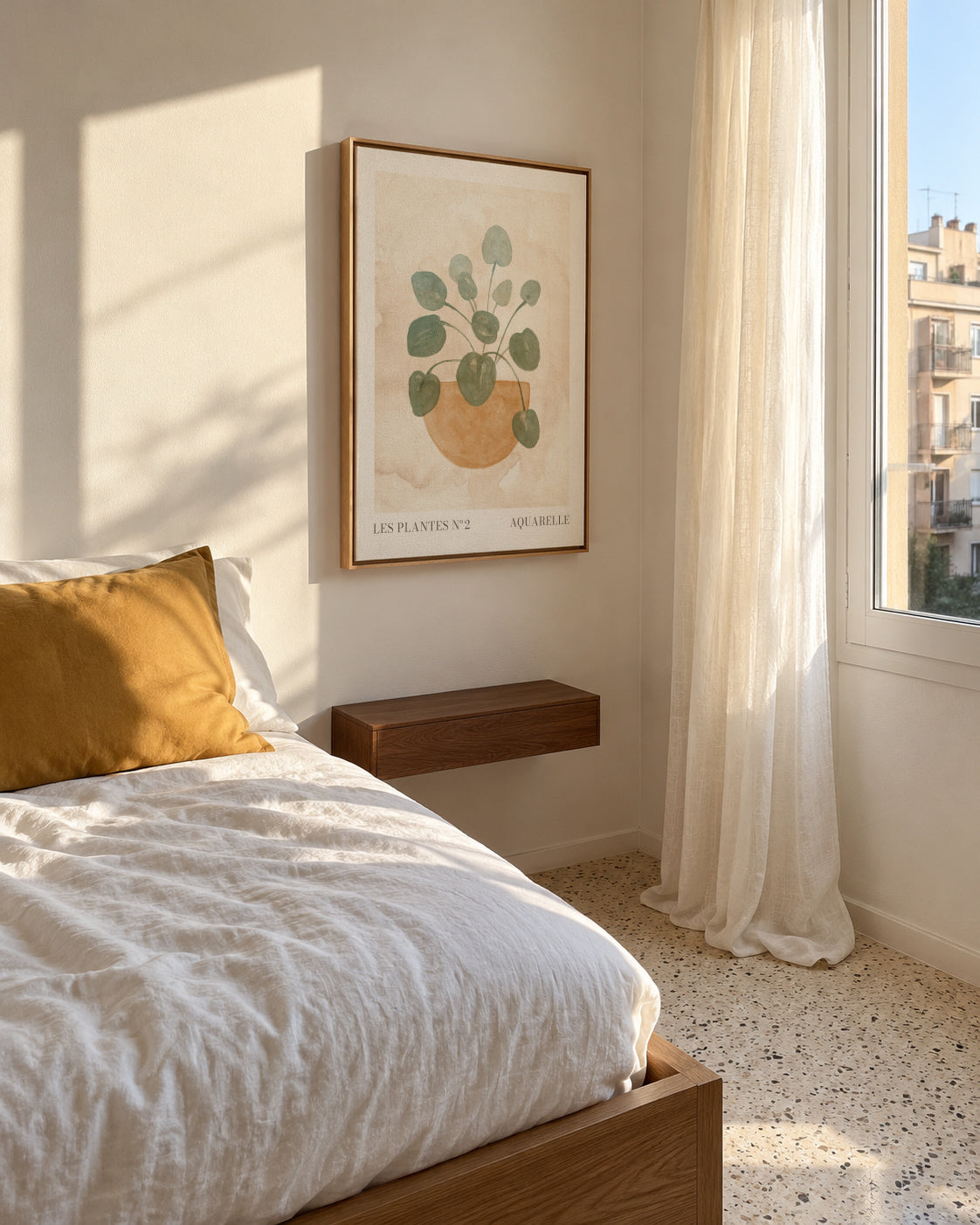 Les plantes Nº2 - Framed canvas in an interior