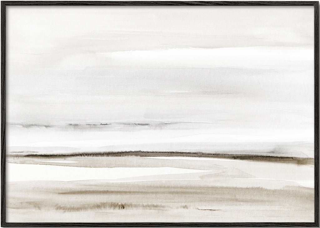 Landschapsposter in neutrale aquarel