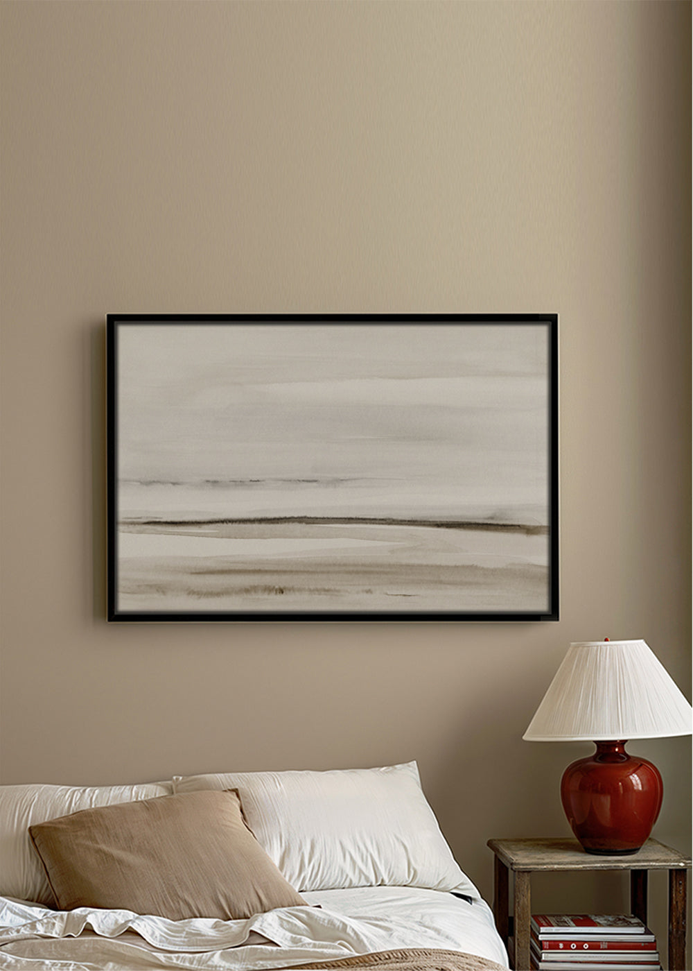 Landschapsposter in neutrale aquarel