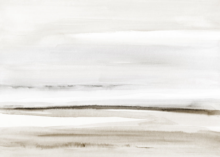 Landschapsposter in neutrale aquarel