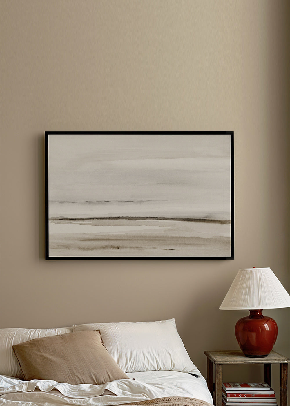 Landschapsposter in neutrale aquarel