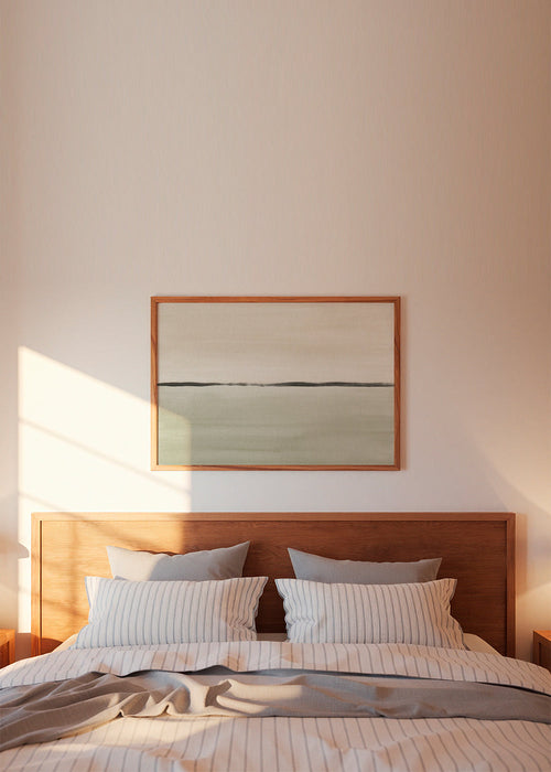 Landschap kunst: minimalistische olijfhorizon