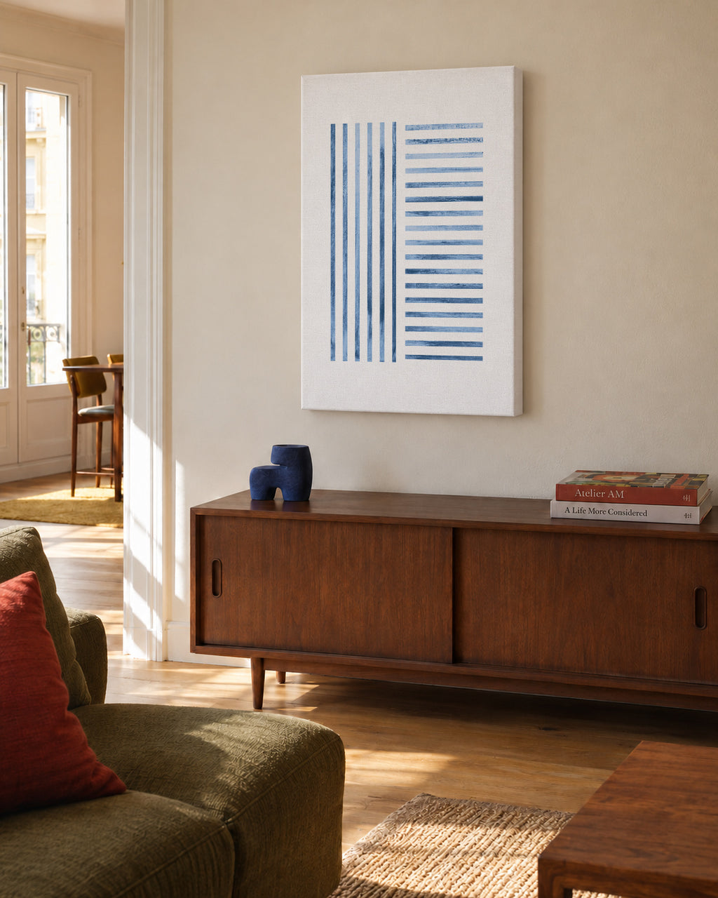 Edge 02 - Unframed canvas in an interior