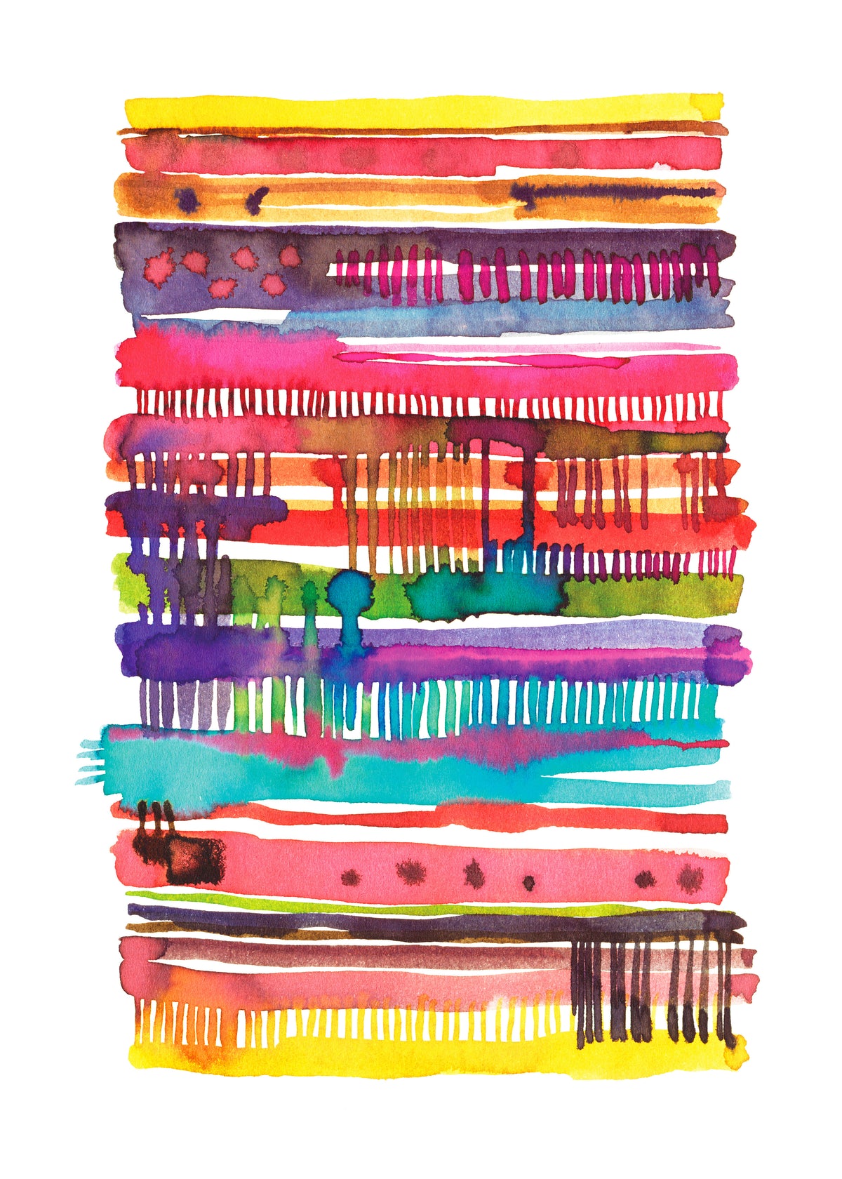 Watercolor Boho Nomadic Lines 2 - Unframed art print