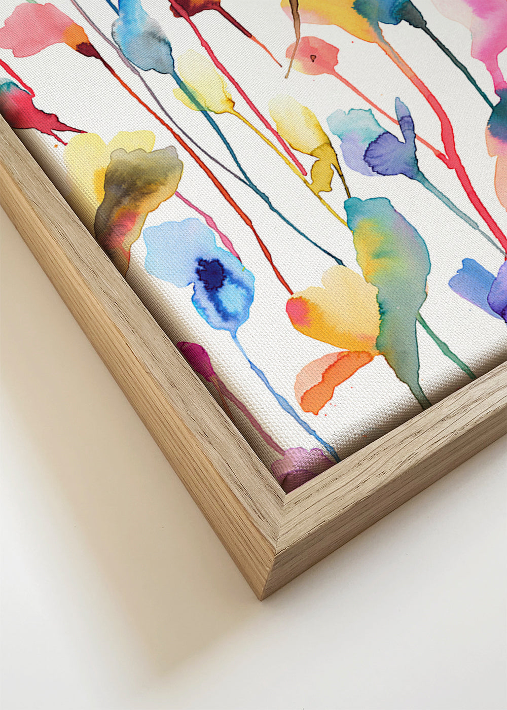 Botanische aquarel print met wilde bloemen