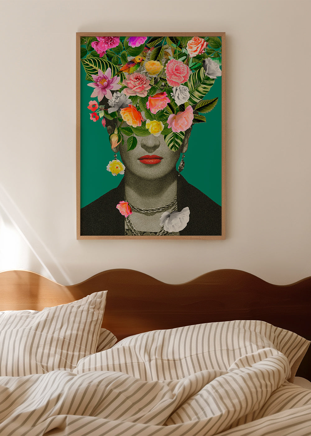 Illustratie portret met bloemekroon