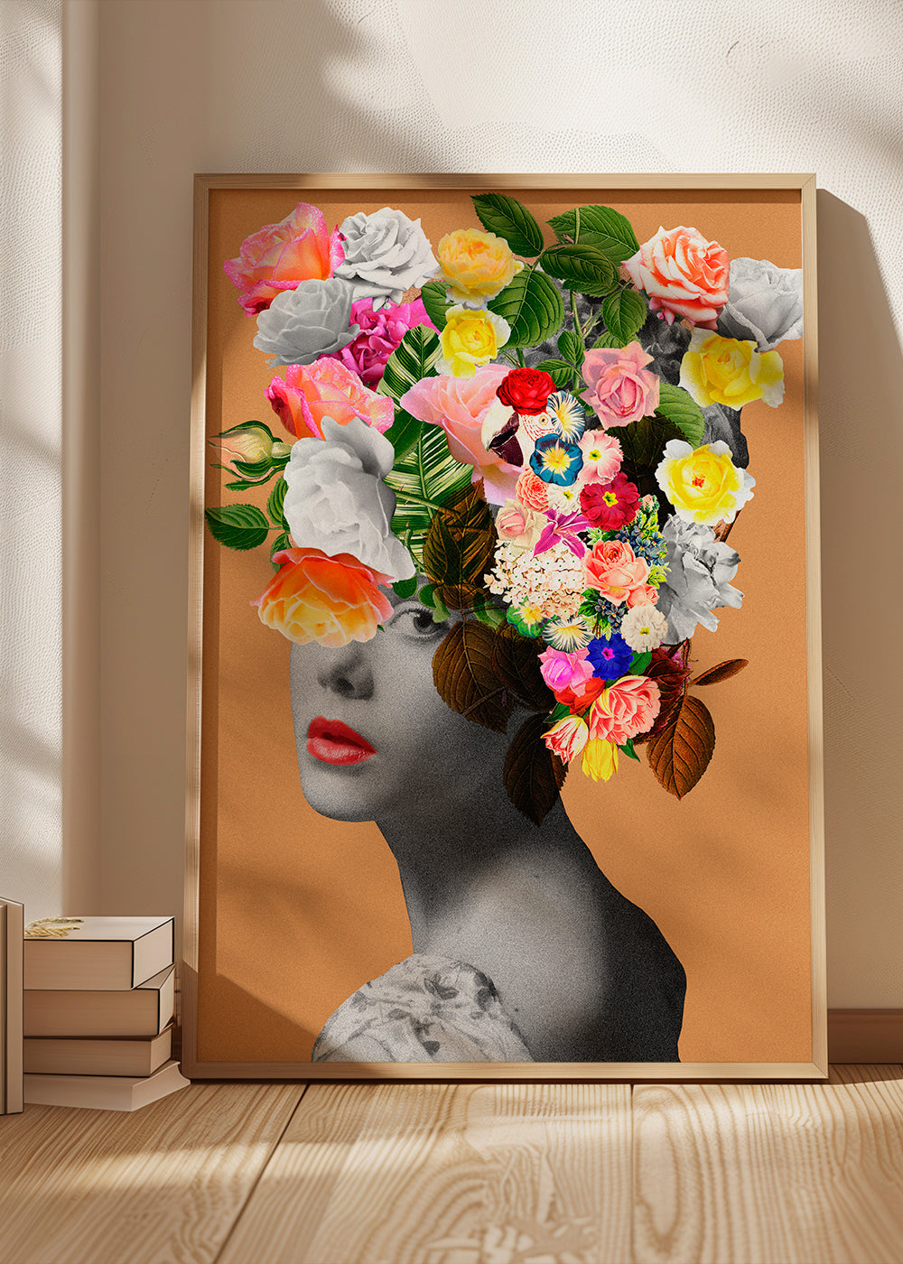 Botanische print met bloemenportret
