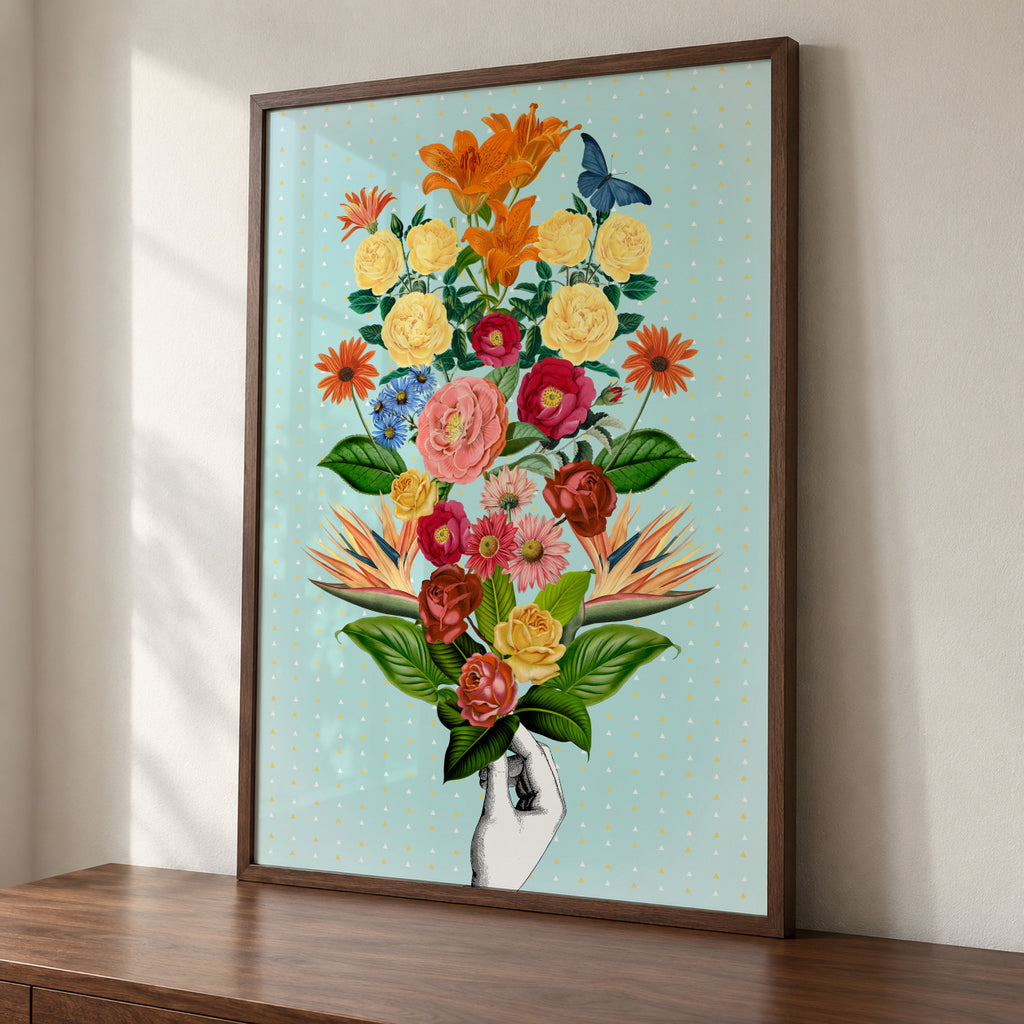 Botanical Blue - Framed poster detail
