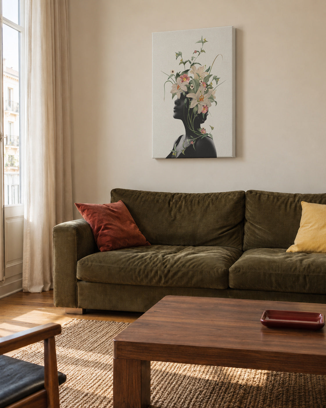 Lily flower - Unframed canvas in an interior