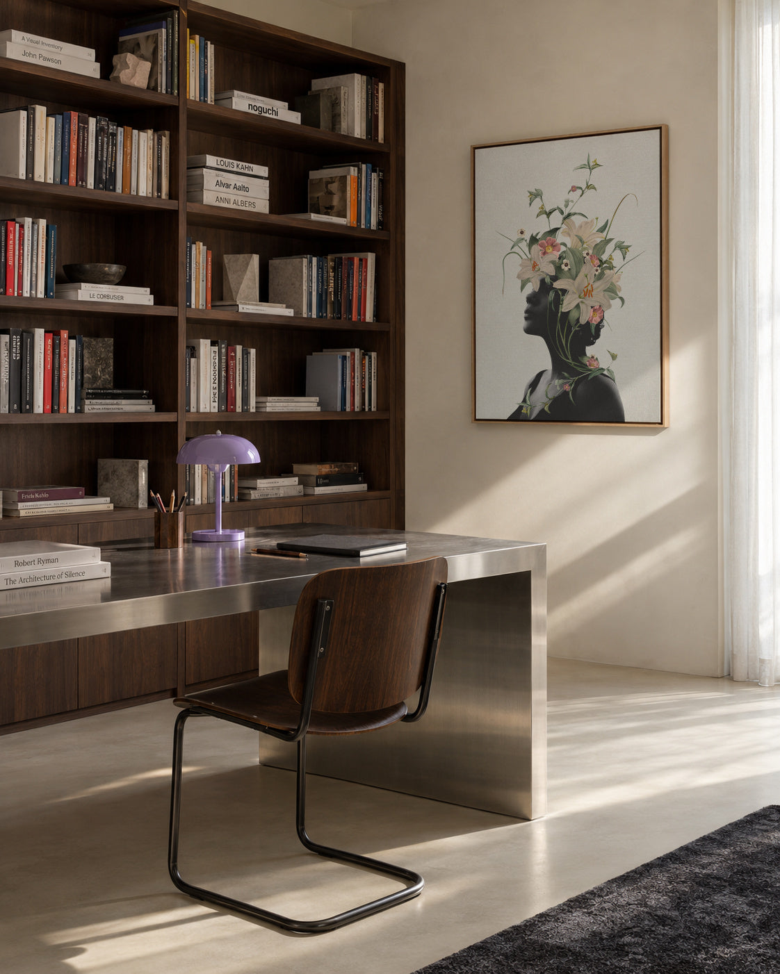 Lily flower - Framed canvas in an interior