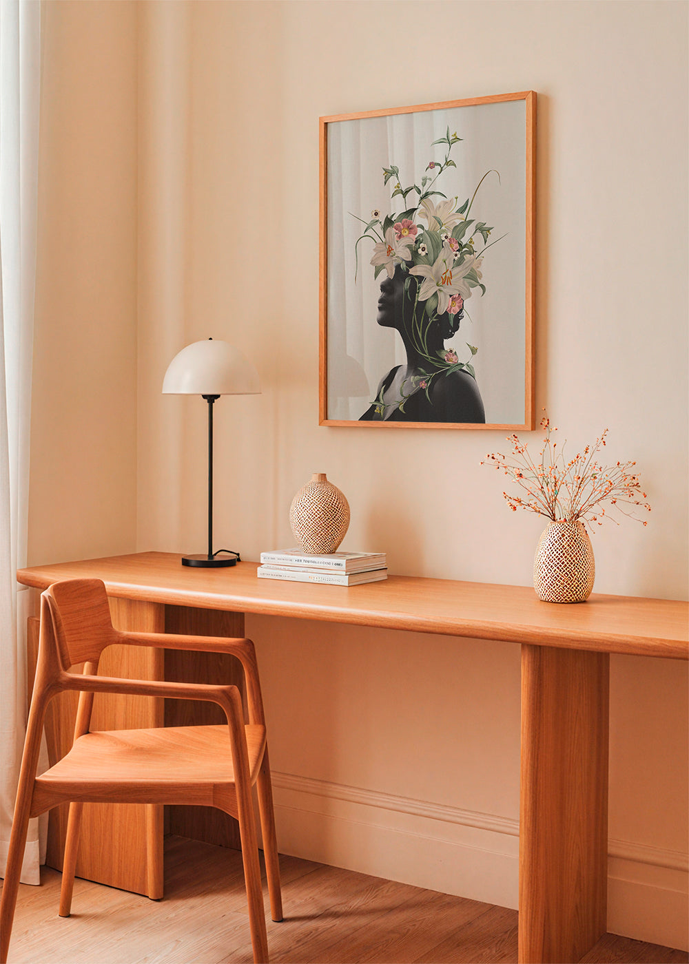 Botanische poster met bloemen-silhouet