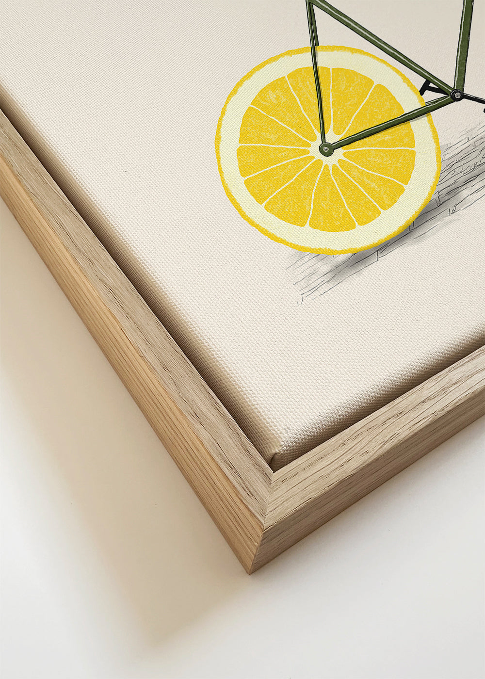 Keuken kunst fiets met citroenwielen